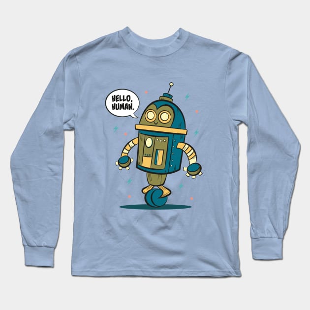 Hello, Human Long Sleeve T-Shirt by edvill